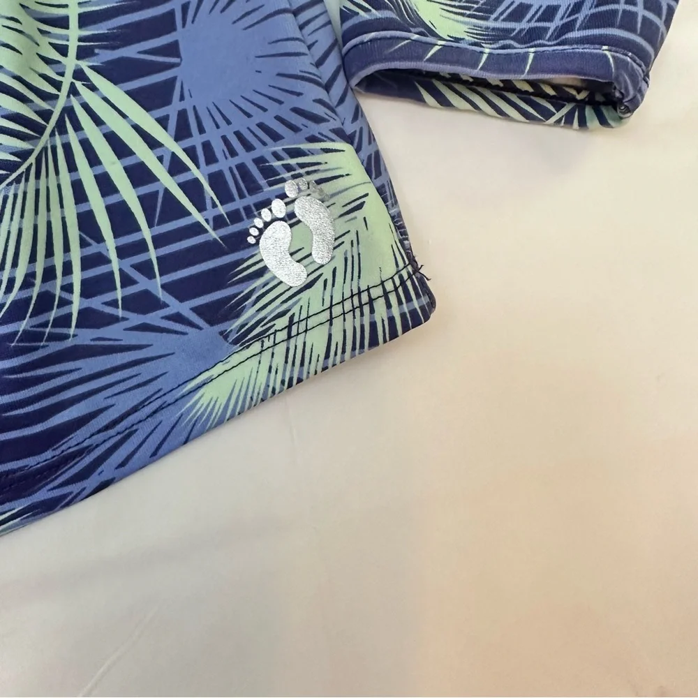 Hang Ten Palm Print Sun Shirt Long Sleeve‎ Rash Guard Swim Top